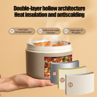 304 acier inoxydable réutilisable isolé chauffé boîte à déjeuner pique-nique Bento flacon alimentaire étanche cuisine boîtes en métal pour repas portables