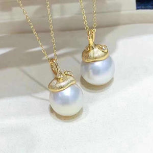 WENCHI Colgante de Plata S925 con Soporte Vacío para Perlas Redondas de 9-12mm, Accesorios DIY para Perlas, Collar Modelo 10672, Bolsa Empacada - Product Image 4