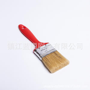 Brocha plana para pintar con cerdas de cerdo, mango de plástico rojo, 2 pulgadas (50.8 mm), origen Zhenjiang - Product Image 5
