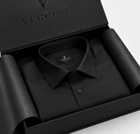 Boîte cadeau magnétique personnalisée avec logo UV spot, laminage noir mat, fermeture magnétique pour chemises et vêtements