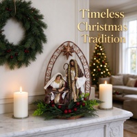 Crèche en résine artisanale, figurines de Noël décoratives et de collection, ensemble de 3 pièces Marron et Or, Sainte Famille avec bergerie