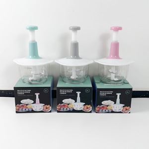 Grande ciotola da 1,5 l trinciatrice di verdure senza sforzo tritacarne frutta ed erbe tritatutto con cipolla all'aglio pressa <span class=keywords><strong>manuale</strong></span> cibo Chopper - Product Image 1