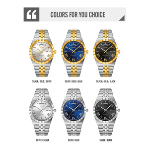 <b>Men's</b> Luxury Quartz Watch Custom Logo Stainless Steel 30M Blue Dial Waterproof Fashionable <b>Wristwatch</b> Wholesale Factory Price - Product Image 6