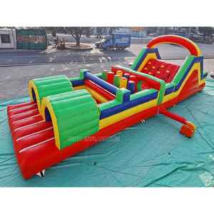 Campo de obstáculos inflable para niños, Arco Iris, 11 metros de largo, para fiestas al aire libre - Product Image 1