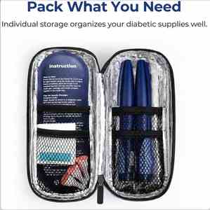 Étui de transport isotherme pour seringues à insuline avec 2 blocs réfrigérants de 90 g approuvés par la TSA, compact pour stylo à insuline et vaccin à l'insuline - Product Image 4