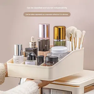 صندوق تخزين مستحضرات التجميل متعدد الطبقات، منظم سطح المكتب، منظم متعدد الأقسام للسكن الطلابي، منظم أدوات مكتبية - Product Image 3