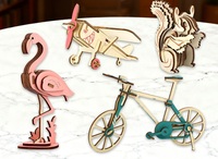 Puzzle 3D éducatif en bois fait main sur le thème des animaux, jouet DIY pour enfants avec décoration à poser sur étagère