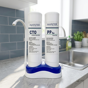Filtre à eau manuel en plastique pour comptoir, à charbon actif, 2 étapes, changement rapide, capacité de 2000 ml, installation facile et sûre pour - Product Image 3