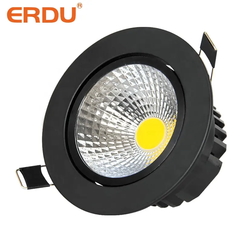 Black COB recessed ceiling COB spotlight for home hotel lamp rotating 3w 5w 7w 9w 12w 15w led mini spot lights