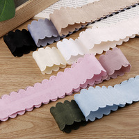Ruban en velours et dentelle polyester-coton pour accessoires de cheveux faits main, nœuds, vêtements, chaussures, chapeaux et loisirs créatifs
