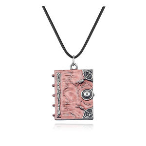 Collier livre de magie 3D <span class=keywords><strong>Hocus</strong></span> <span class=keywords><strong>Pocus</strong></span>, livre de magie des sœurs Sanderson, pendentif double face, collier ras du cou pour femmes, cadeaux pour enfants - Product Image 1