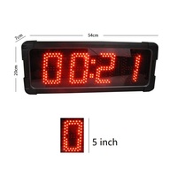 Temporizador de Cuenta Regresiva digital portátil de 5 pulgadas Programa de 4 dígitos Reloj de pared electrónico LED con control remoto
