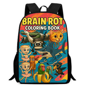 Новый школьный рюкзак с принтом «Мозговой шляхет», мультяшный рюкзак «Шань-хай-цзинь», легкий полиэстеровый рюкзак на два плеча, складной - Product Image 3