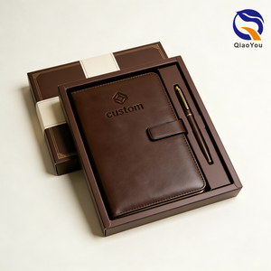 Planificateur budgétaire A6 avec couverture en similicuir personnalisée avec logo en relief, 100 feuilles, emballage en boîte cadeau - Product Image 1