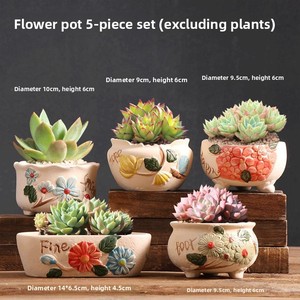 Nhà Máy Bán Hàng Trực Tiếp Tráng Men Gốm Mọng Nước Chậu Hoa Thiết Kế Hiện Đại Ý Tưởng Sáng Tạo Cho Bán Buôn Giải Phóng Mặt Bằng - Product Image 3