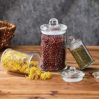 350ml 750ml 150ml verre personnalisé grande capacité large bouche clair cuisine stockage des aliments bocal en verre avec couvercle étanche pour pot de cornichon à thé