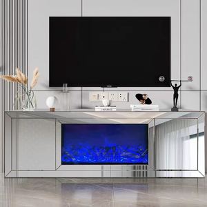 Meuble TV miroir sépia de haute qualité avec cheminée Décoration d'intérieur Meubles miroir - Product Image 2