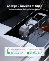 Anker 75W Max USB-C Car Charger Ultra-Compact Type-C Fast Charger Kabel Retractable Kompatibel untuk iPhone 16/15 MacBook Pro/Air