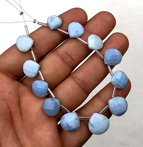 Natural Blue <b>Opal</b> Gemstone 12 Piece Faceted Heart Shape Beads Making Beautiful Jewelry Gift Wholesale Manuracture - Product Image 4