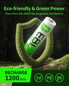 แบตเตอรี่แบบชาร์จได้ EBL 1100 mAh 3a แพ็ค 12 ก้อน 1.2v NI-MH สำหรับไฟฉาย ของเล่น และอุปกรณ์ทางการแพทย์ - Product Image 6