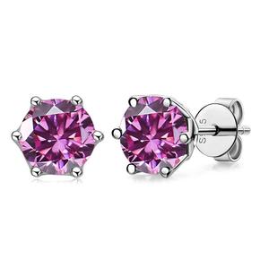 Boucles d'oreilles clous en moissanite 1 carat VVS1 en argent sterling 925 avec certificat GRA, testées au diamant, classiques à 4 griffes, bijoux hip-hop - Product Image 2