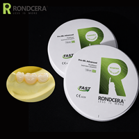 Bloc de zircone Rondcera Pro-ML Advanced à translucidité de 42%-49% pour les facettes minces, transition transparente, zircone multicouche
