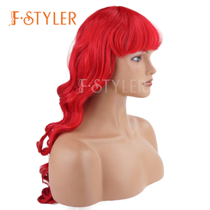 Peluca de color para <span class=keywords><strong>mujer</strong></span> FSTYLER, <span class=keywords><strong>pelucas</strong></span> de <span class=keywords><strong>Carnaval</strong></span> de Halloween, gran oferta, venta al por mayor, <span class=keywords><strong>pelucas</strong></span> de cosplay sintéticas para fiesta personalizadas de fábrica - Product Image 4