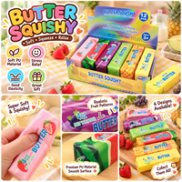 Vente en gros directe usine : Mini jouet souple en PU en forme de bâton de beurre à thème fruité, réaliste, à remontée lente, anti-stress, OEM ODM