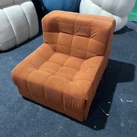 Fauteuil de Salon Individuel Moderne avec Pouf Ottoman, Mobilier Gain de Place Compressé sous Vide pour Chambre, Appartement, École, Salon et Hôtel