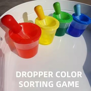 Set di 4 bambini giocano acqua sensoriale strumenti didattici Dropper <span class=keywords><strong>scienza</strong></span> gioco di colori di smistamento giocattoli per accessori sensoriali - Product Image 3
