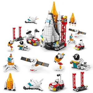 गर्म बिक्री 8-में-1 Apace शटल रॉकेट DIY विधानसभा मॉडल प्लास्टिक निर्माण ब्लॉकों खिलौने बच्चों के लिए