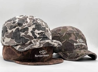 Gorra de béisbol de ala corta suave, sombreros de camuflaje LAVADO DE 5 paneles, sombreros de ala plana, sombrero de papá de camionero, gorra de cadete de Hip Hop para hombres