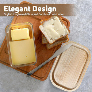 Mantequillera Rectangular de Bambú con Tapa, a Prueba de Humedad, para Conservar la Frescura de los Alimentos, Almacenamiento de Alimentos para la Cocina - Product Image 5
