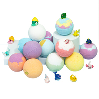 Bombes de bain effervescentes de luxe en gros sous marque privée pour enfants, entièrement naturelles, aux huiles essentielles, végétaliennes, relaxantes, avec jouet surprise