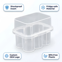 Boîte modulaire transparente en PP de 3 ml, lot de 6, résistante aux chocs, pour flacons de peptides, compatible réfrigérateur, OEM, haute qualité, pour marque de soins personnels