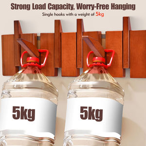 Commercio all'ingrosso della fabbrica camera da letto in legno stile Vintage da parete estensibile pieghevole appendiabiti appendiabiti appendiabiti cappotto 7 ganci - Product Image 4