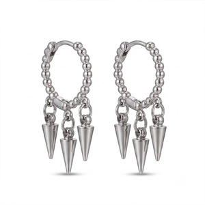 Pendientes de Espiga con Forma Geométrica Unisex en Color Blanco Dorado EKA-278 EKA-279 - Product Image 4