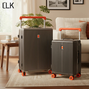 Grandes valises de voyage personnalisées avec roue de frein silencieuse et porte-gobelet Sacs de voyage à la mode Bagages à cadre en aluminium - Product Image 1