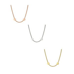 Collar Minimalista con Colgante de Dos Monedas en Blanco, de Acero Inoxidable con Baño de Oro de 18k, Monedas Redondas Múltiples, DIY, Grabado de Nombre, Collar Personalizado en Blanco - Product Image 3