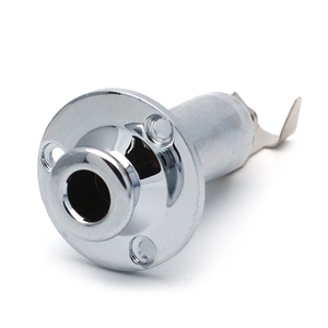 Chrome 6.35mm Mono Endpin Sortie Jack Sangle Bouton Jack Prise pour Guitare Électrique Acoustique Basse - Product Image 4