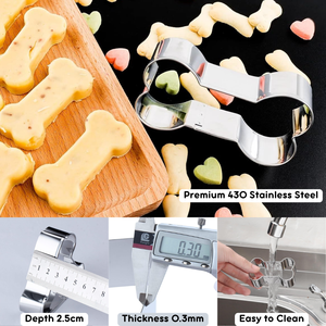 Varias formas Cortadores de galletas <span class=keywords><strong>para</strong></span> <span class=keywords><strong>perros</strong></span> FDA 430 Molde de galletas de acero inoxidable <span class=keywords><strong>para</strong></span> <span class=keywords><strong>perros</strong></span> Gato Golosinas caseras - Product Image 2