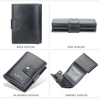 Nouveau Style Porte-Cartes de Banque, Crédit et ID à Double Tirage avec Éjection Automatique pour Femmes et Hommes, Étui de Protection Anti-RFID
