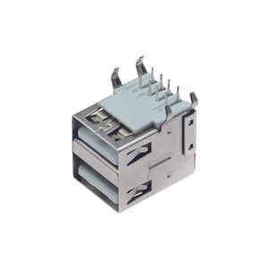 Receptáculo USB 2.0 Tipo A Hembra, Montaje a través de orificio en ángulo recto (horizontal), Conector Estándar A de doble puerto - Product Image 2