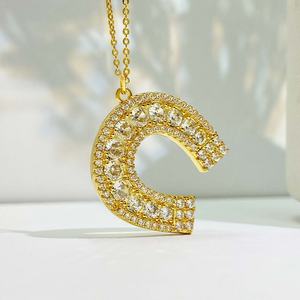 Collar de Herradura Moderno con Circonitas Cúbicas y Baño de Oro de 18K para Mujer, Joyería de Moda, Regalo - Product Image 1