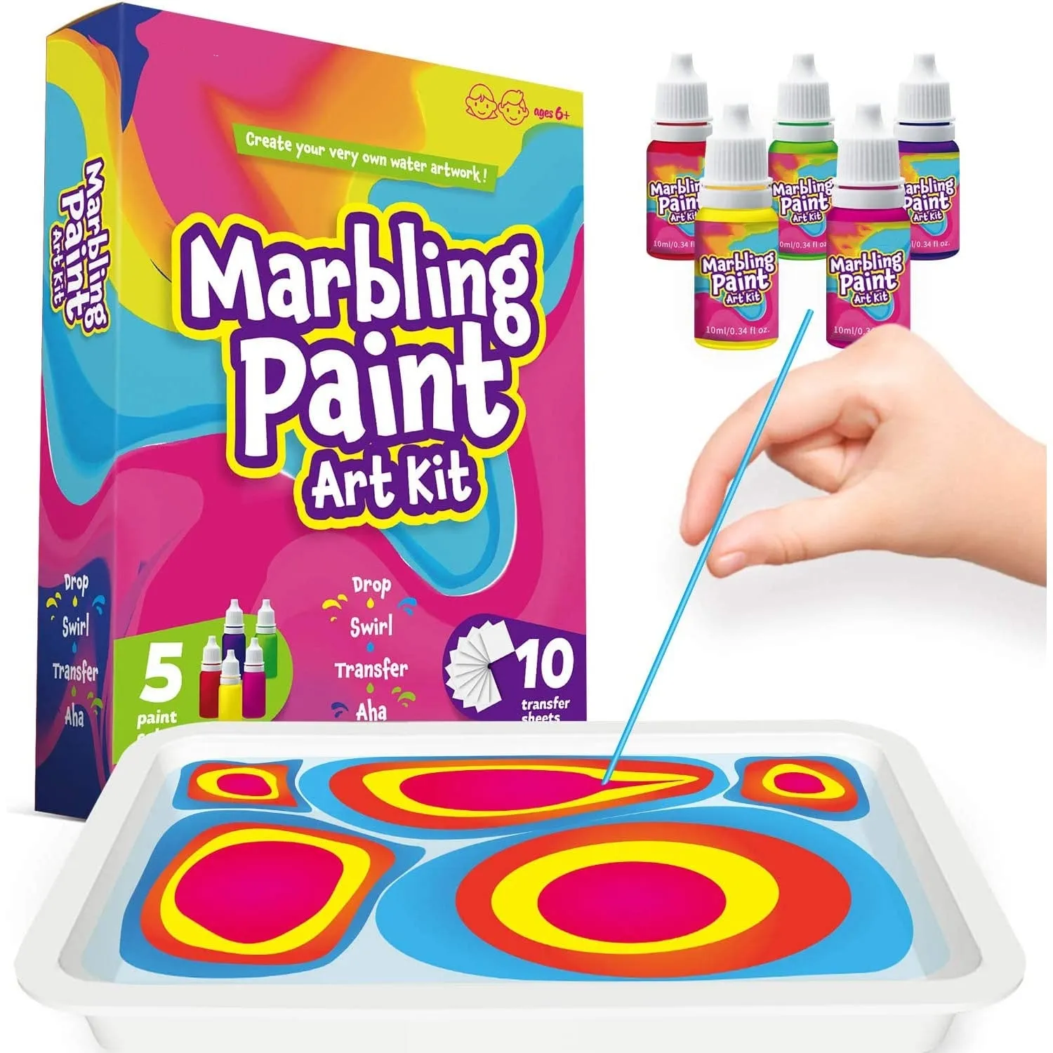 DIY Water Painting Set Marbling Paint Craft Kits Art Kit for Kids Gift Ideas