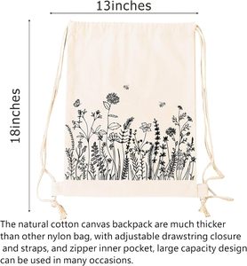 Wholesale Eco-Friendly Reusable Canvas Cotton Tote <b>Bag</b> Fashionable Handled Drawstring Shopping <b>Bag</b> Custom Logo Print for <b>Gifts</b> - Product Image 4