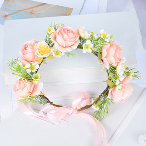 Venta al por mayor <span class=keywords><strong>de</strong></span> fábrica: Corona floral festiva <span class=keywords><strong>para</strong></span> mujer, corona <span class=keywords><strong>de</strong></span> <span class=keywords><strong>flores</strong></span> <span class=keywords><strong>para</strong></span> boda, diadema floral nupcial <span class=keywords><strong>para</strong></span> niña - Product Image 6