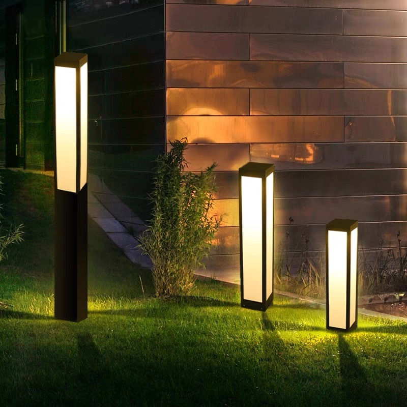 Outdoor Waterproof Warm White Light Landscape Cylindrical Light Color Changeable LED Solar Cylindrical Light for Garden Lawn