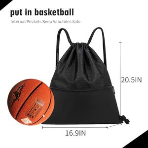 Custom Logo Promotional Polyester Drawstring Bag <b>Nylon</b> Fitness Room Basketball Shoes Beach <b>Backpack</b> Gym Sports <b>Backpack</b> Bag - Product Image 3