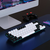Clavier mécanique sans fil RK61 60 % triple mode 61 touches pour USB-C compact avec rétroéclairage LED pour le gaming